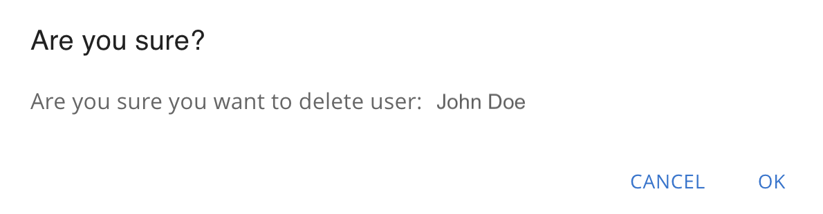 Benutzer löschen Modal