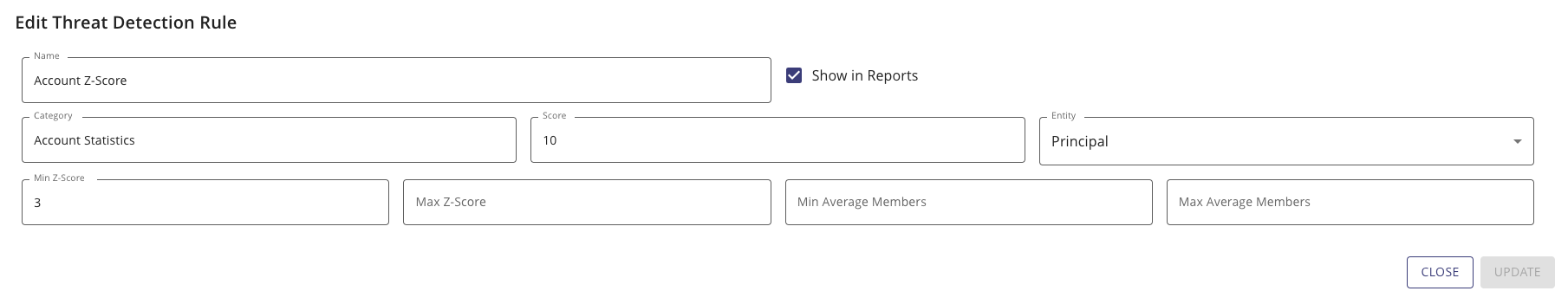 Standardeinstellungen fuer Konto-Z-Score