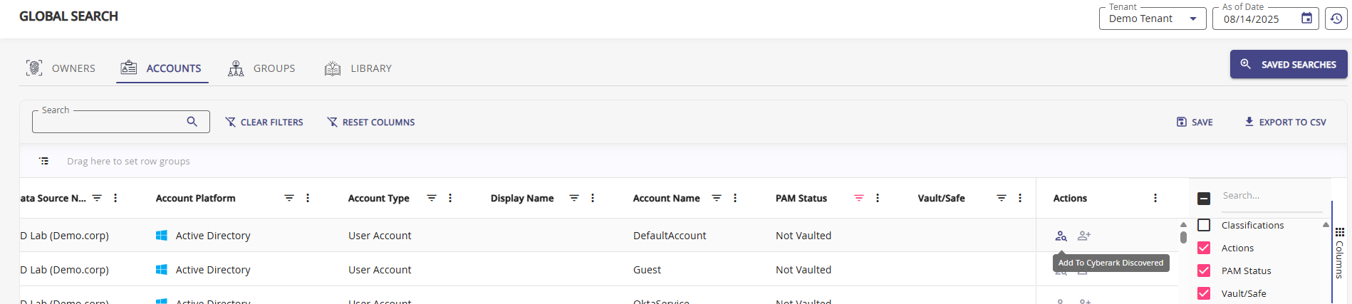 Die Zu Discovery hinzufügen-Schaltfläche