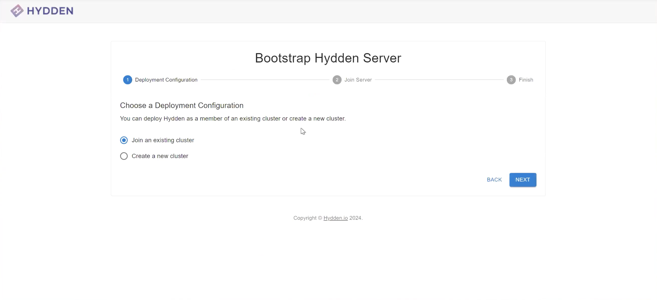 Server bootstrap page